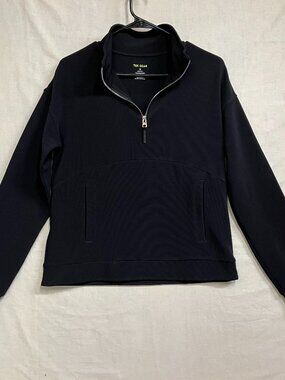 Tek Gear Pullover Jacket Women Small Black 1/4 Zip Athletic Stretch Lightweight